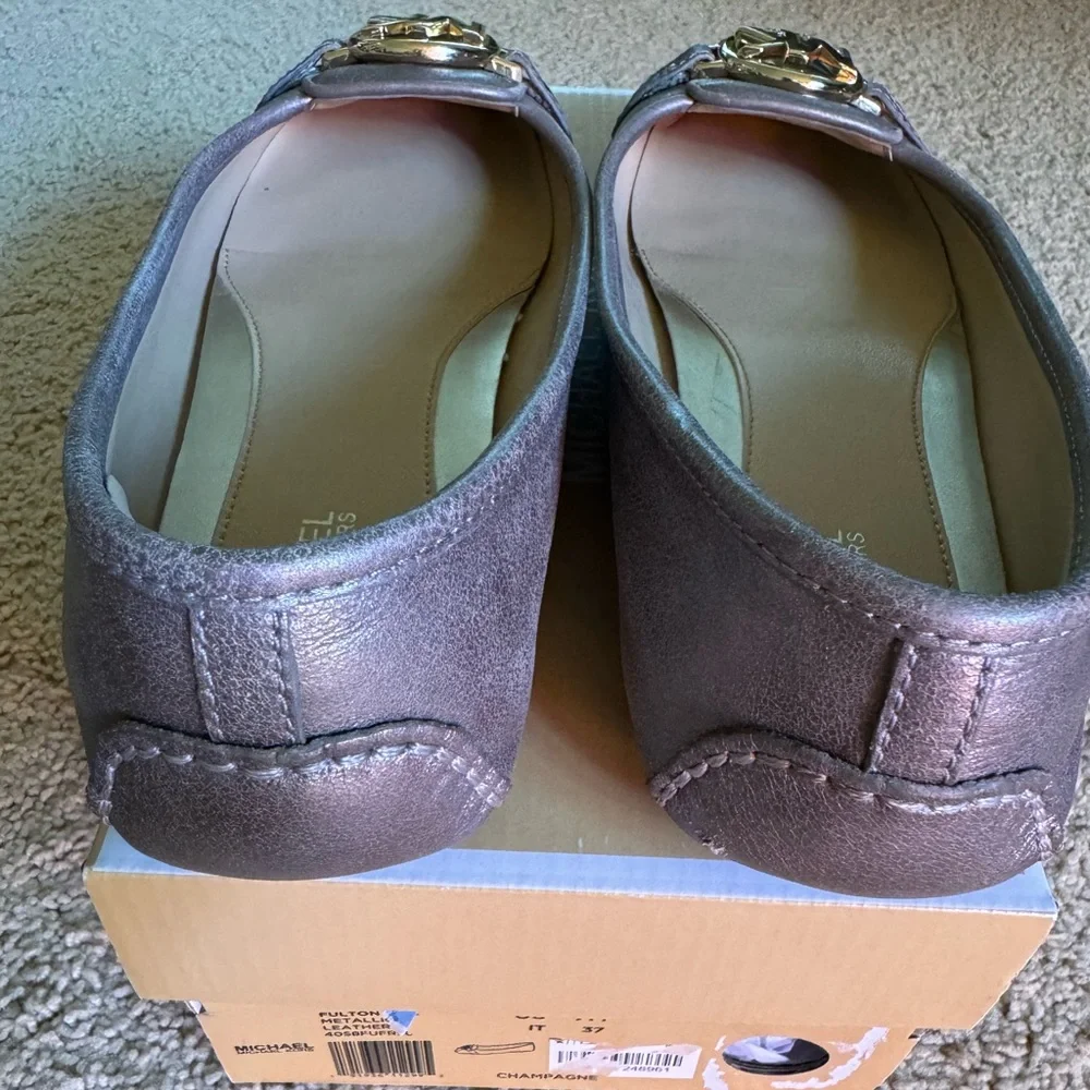 Michael Kors Fulton Moc Metallic Leather Shoe - Picture 2 of 3